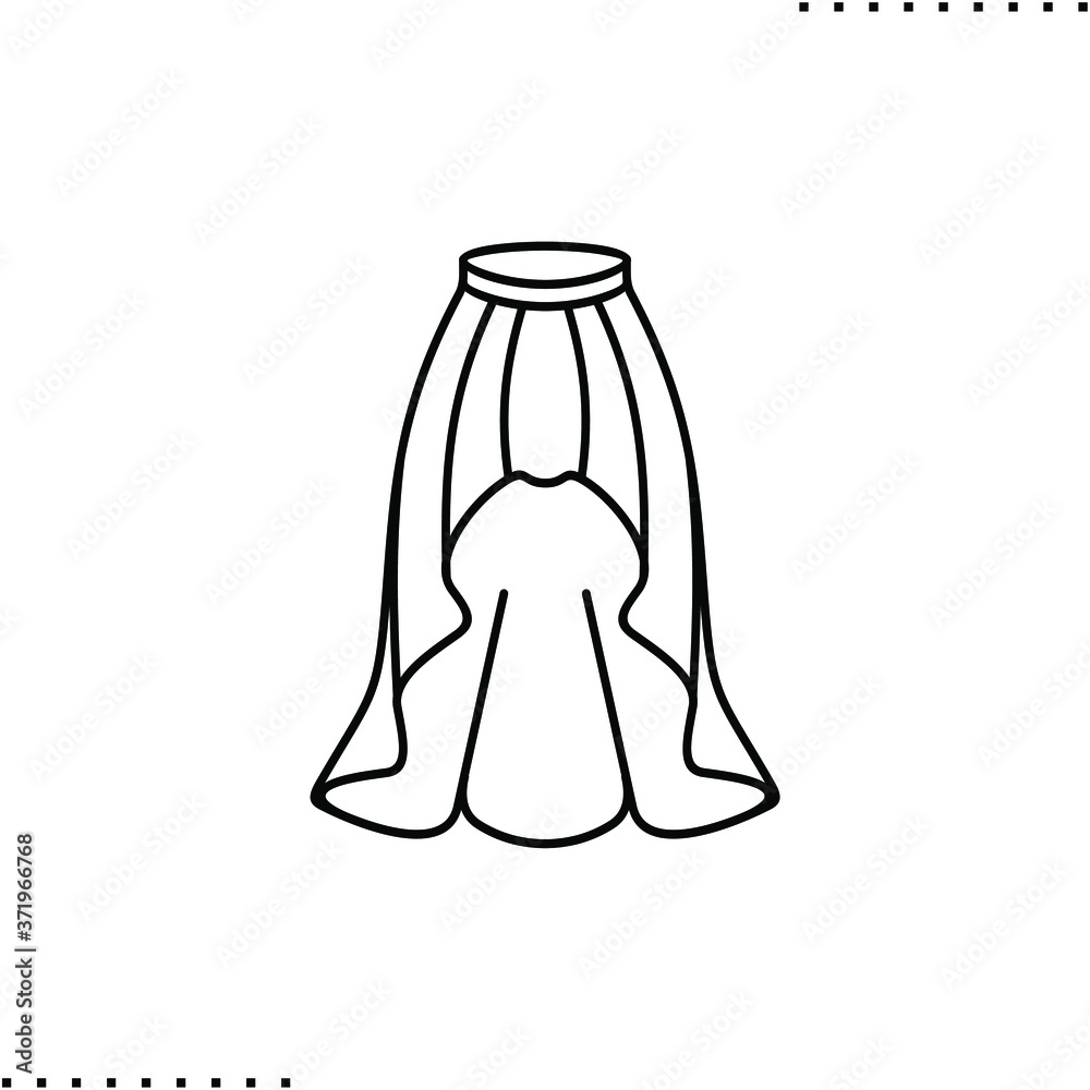 asymmetrical skirt model vector icon in outlines asymmetrical skirt model vector icon in outlines