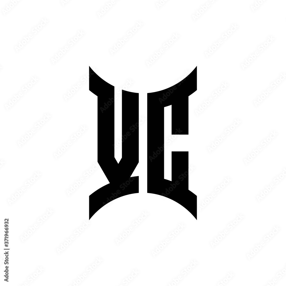 VC monogram logo with curved side Stock Vector | Adobe Stock