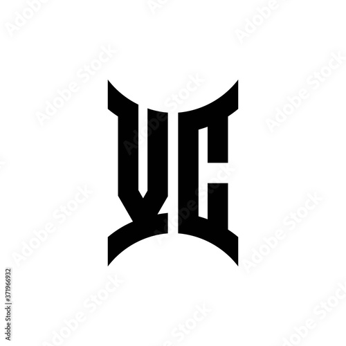 VC monogram logo with curved side