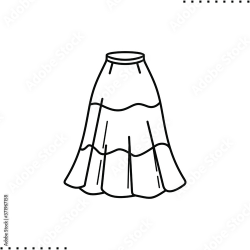 gypsy skirt model vector icon in outlines