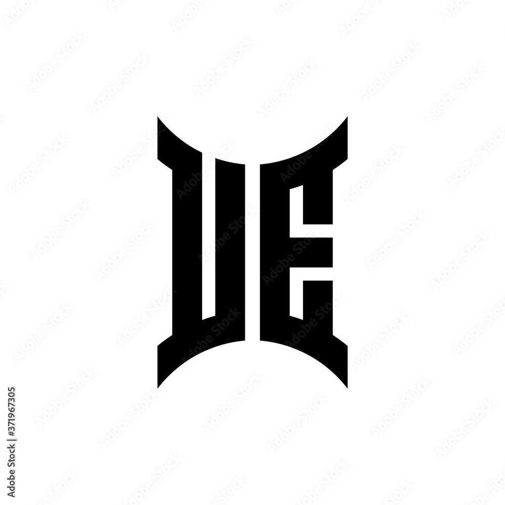UE monogram logo with curved side UE monogram logo with curved side