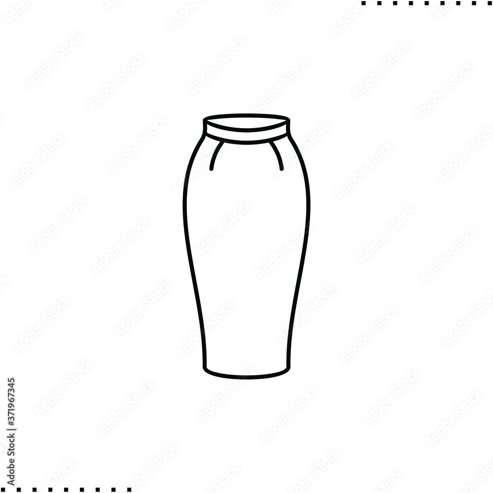 pencil skirt model vector icon in outlines pencil skirt model vector icon in outlines