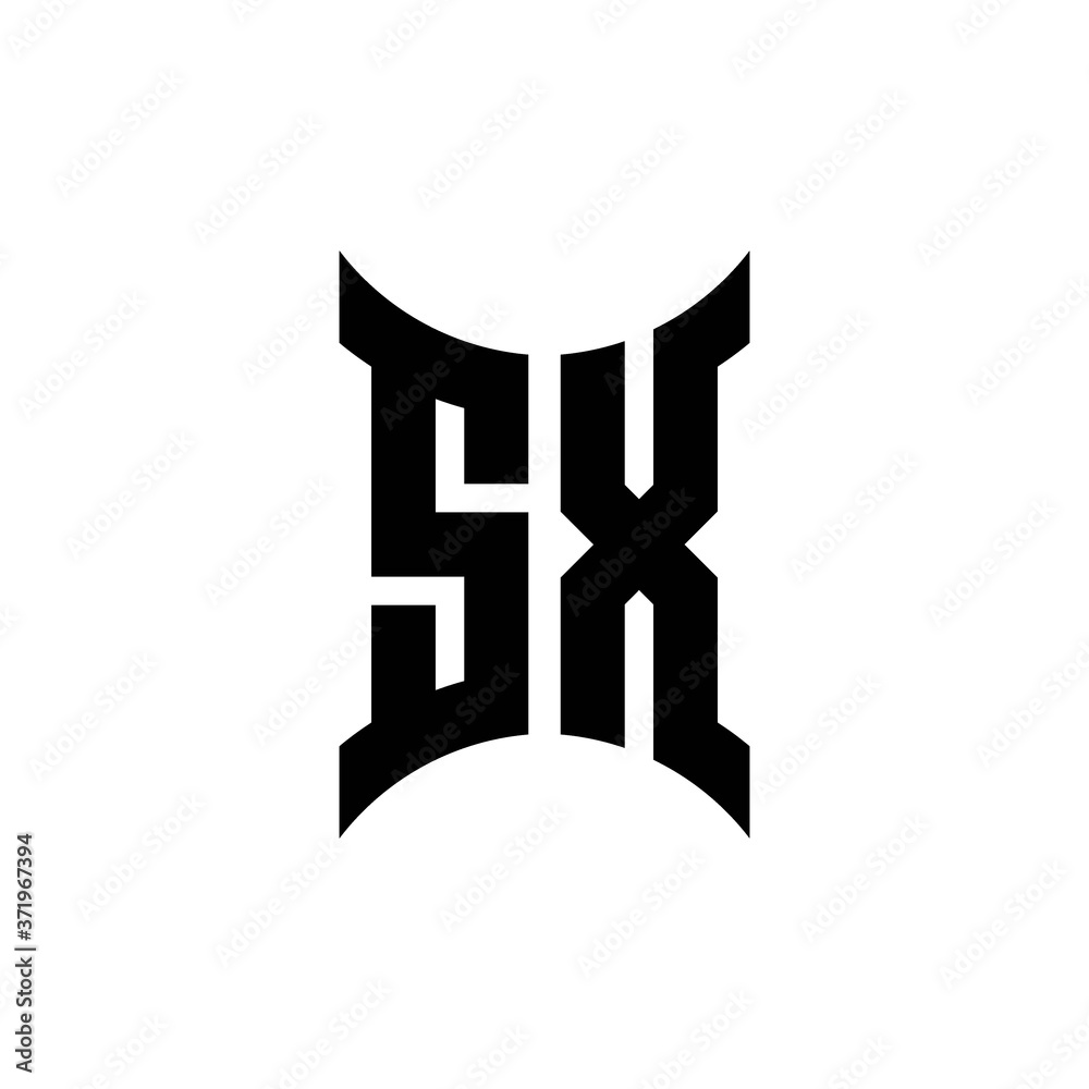 SX monogram logo with curved side SX monogram logo with curved side