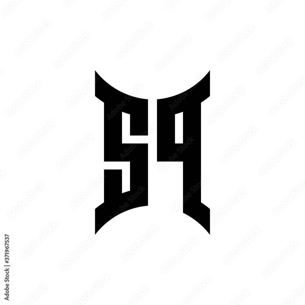 Fototapeta premium SP monogram logo with curved side