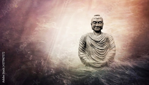 Canvas Print Bodhisattva Buddha watercolor combine with painting for art background and inter