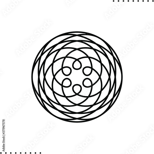 Venus orbit track, planet paths traced  vector icon in outlines