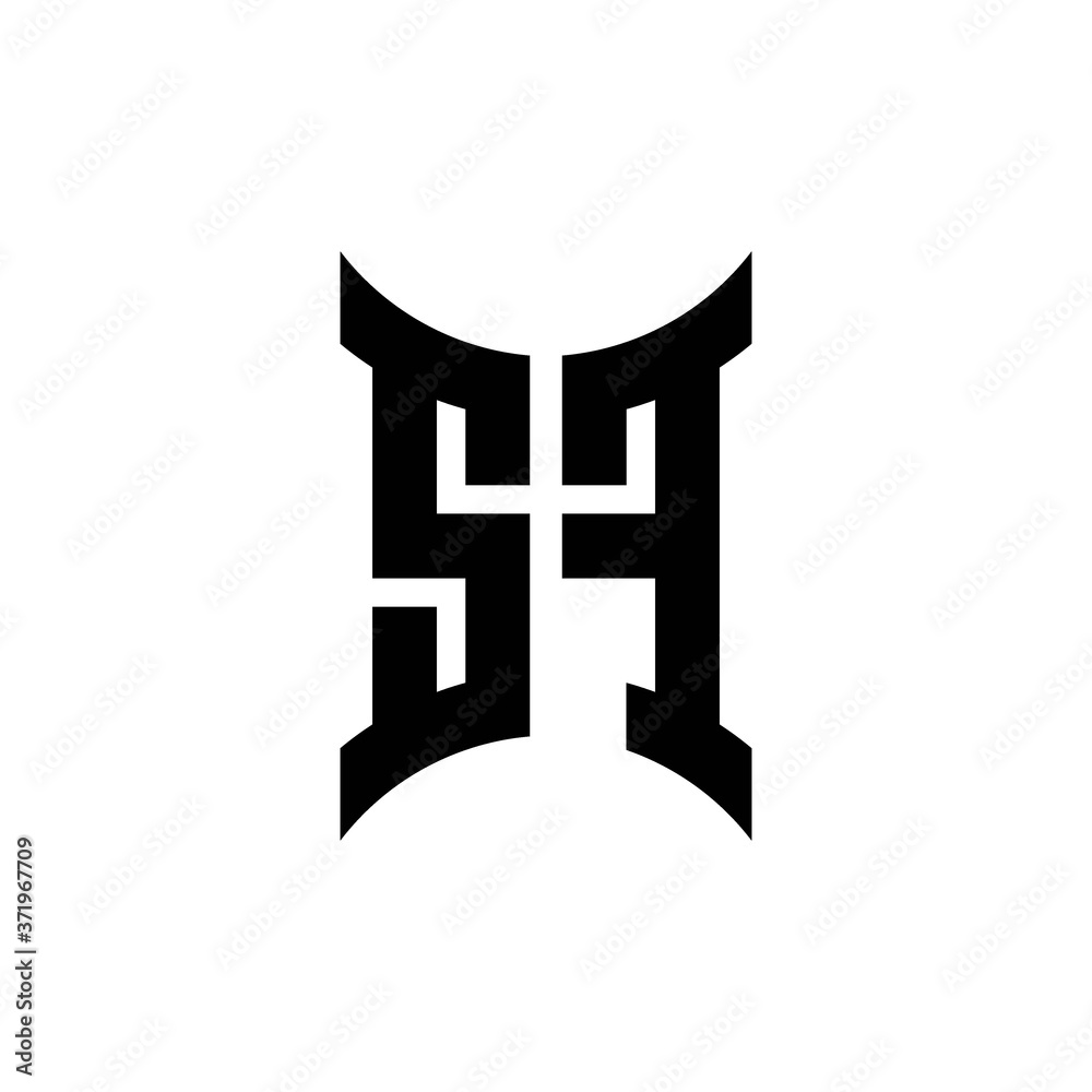 Fototapeta premium SF monogram logo with curved side