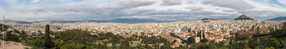 Panoramic views over Athens, Greece
