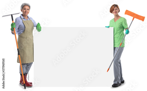 Gardener and cleaner woman