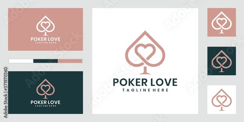 Poker Love Logo. elegant logo design. Vector premium