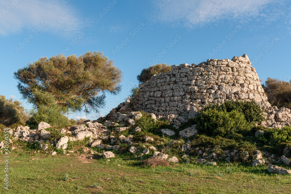 The talaiotic settlement of Talati de Dalt situated on Menorca island. Baleares, Spain