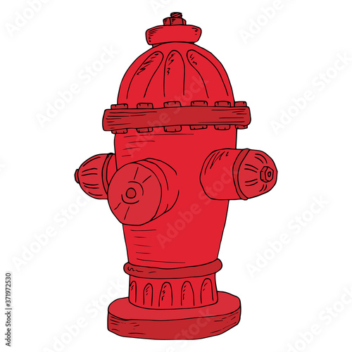 Fire hydrant. Vector illustration of a fire hydrant. Hand drawn fire hydrant.