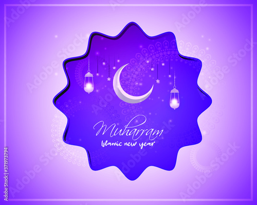 festive concept background for Islamic festival-Islamic new year, new Hijari year- happy muharram vector illustration 