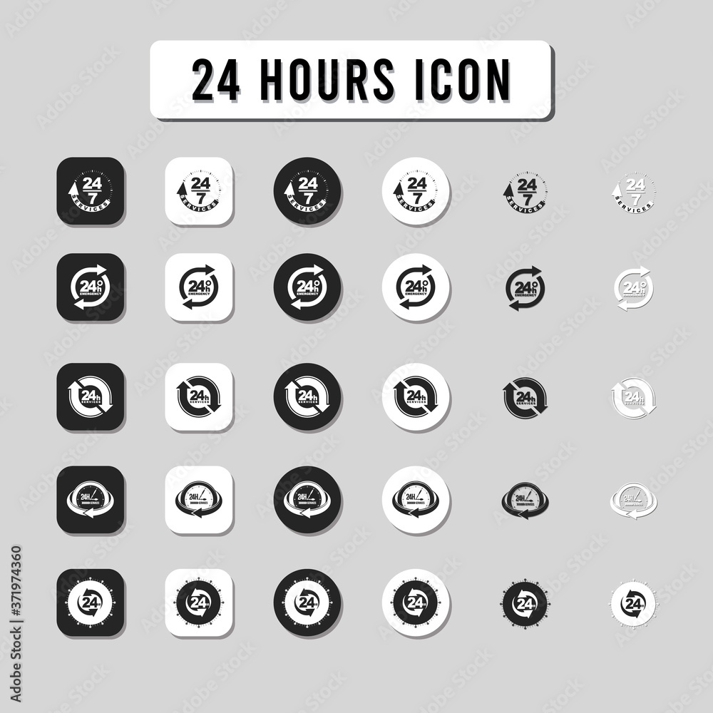 24 Hours Open Customer Service Icon Design 24 Hours Open Customer Service Icon Design