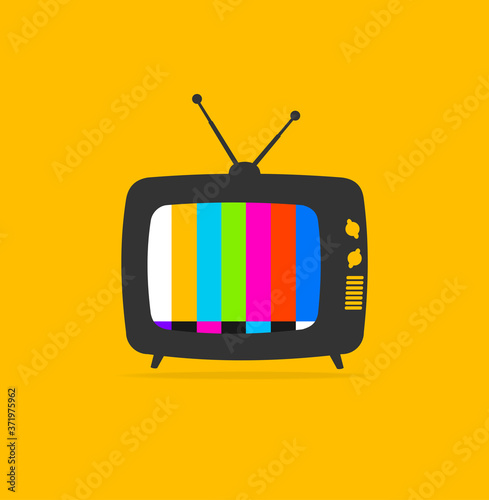 Cartoon Color Retro Tv. Vector