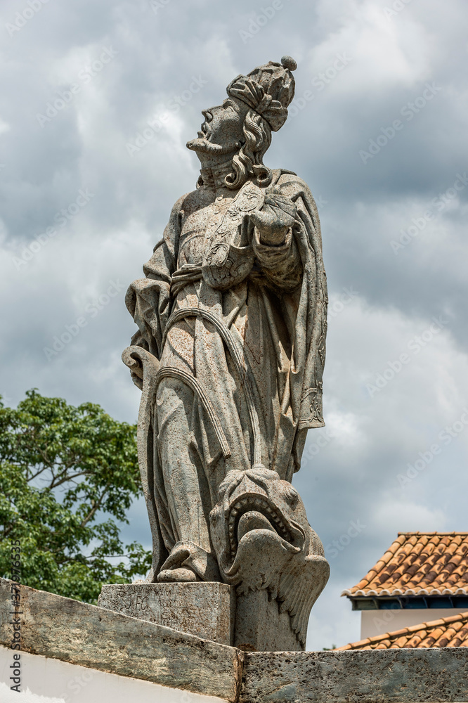 Fototapeta premium Santuario de Bom Jesus de Matosinhos, Aleijandinho masterpiece, Prophete Jonah statue, Congonhas do Campo, Minas Gerais, Brazil