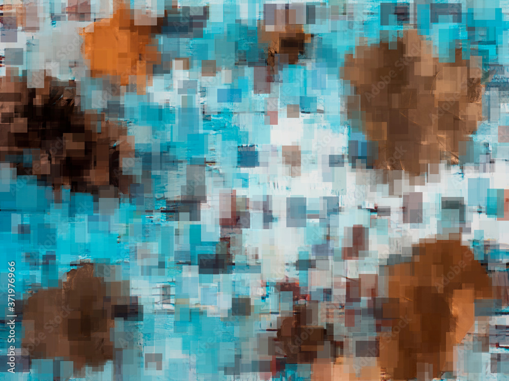 Fototapeta premium Fall background on blue grunge wood background with copy space