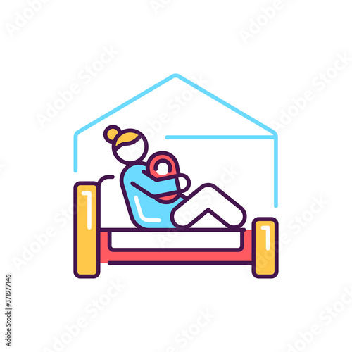 Home birth color line icon. Pictogram for web, mobile app, promo. UI UX design element.