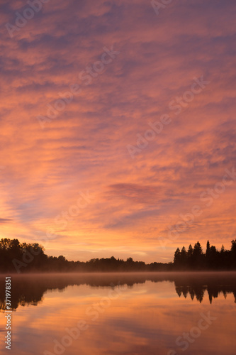 sunset over the lake © Kseniya