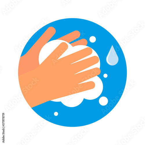 Wash your hands icon isolated on white background. Vector illustration.