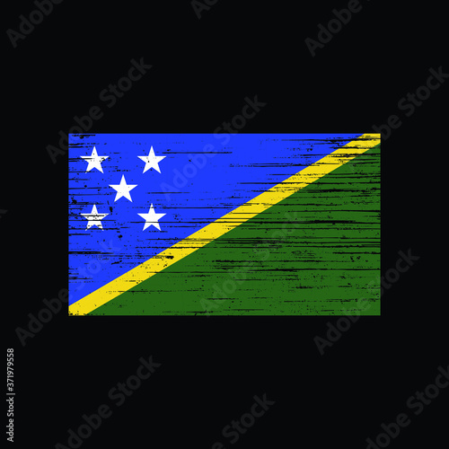 Solomon Islands Grunge Distress Country Flag Vector