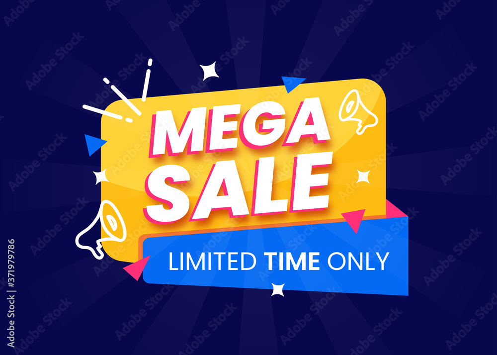 Fototapeta premium Mega sale banner for online shopping