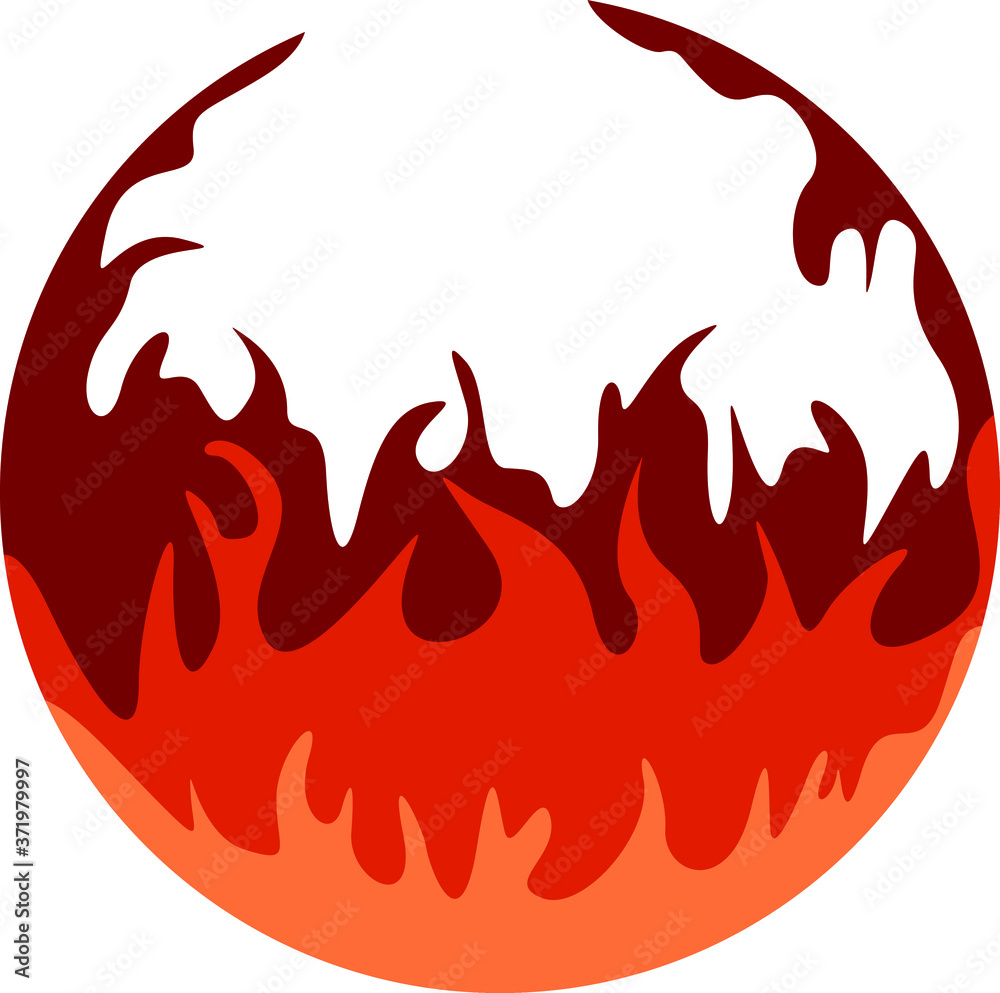 Vector Design of a Fire Logo in Red Vector Design of a Fire Logo in Red