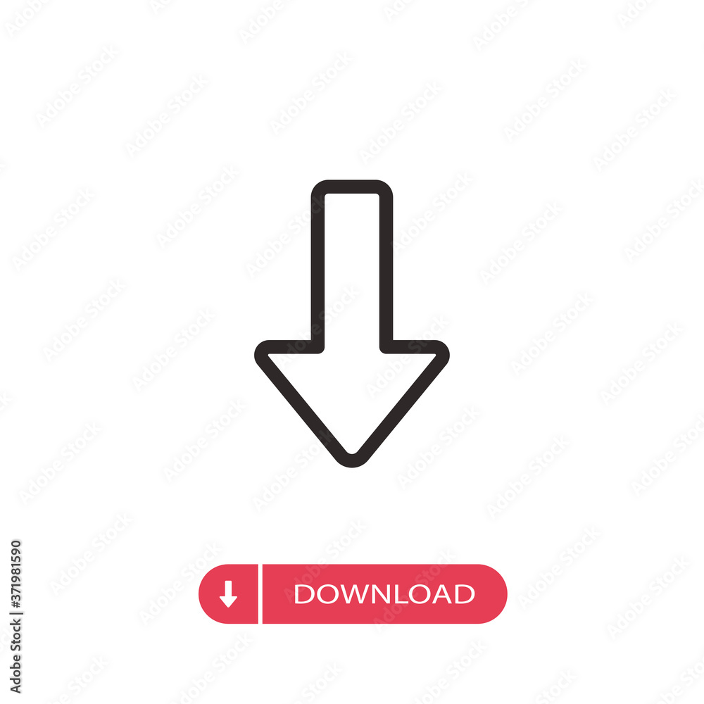 Down arrow icon vector. Download sign Down arrow icon vector. Download sign