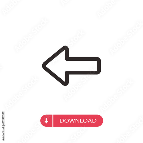Left arrow icon vector. Arrow sign