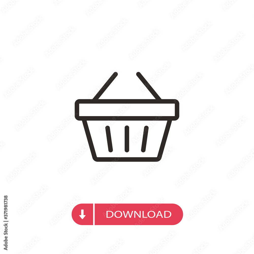 Shopping icon vector. Basket sign