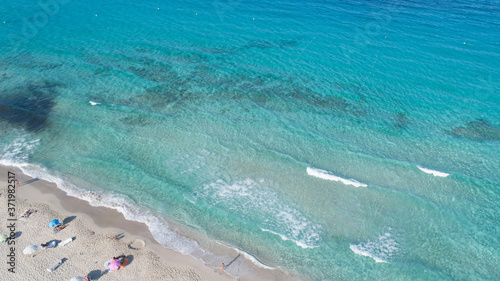 incredible beaches seen from the air with turquoise sea.