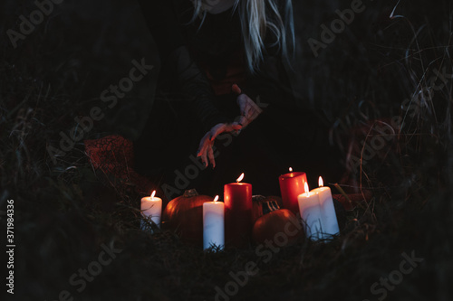 Burning candles halloween