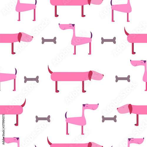 set of pink dogs