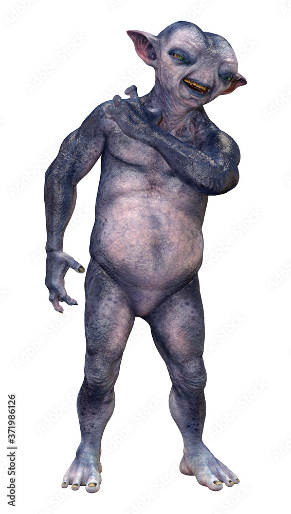 3D Rendering Blue Alien on White 3D Rendering Blue Alien on White
