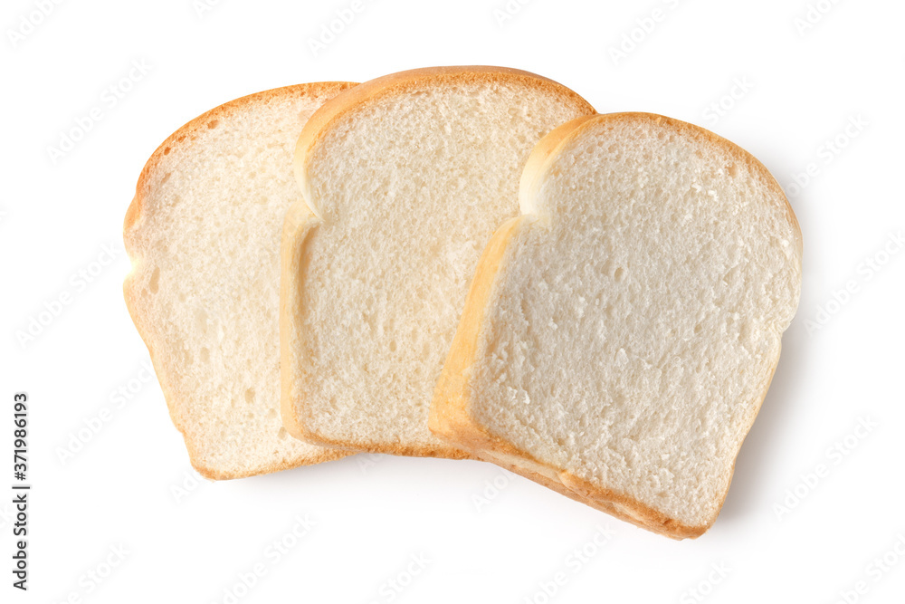 top view Sliced bread best shape isolated on white background