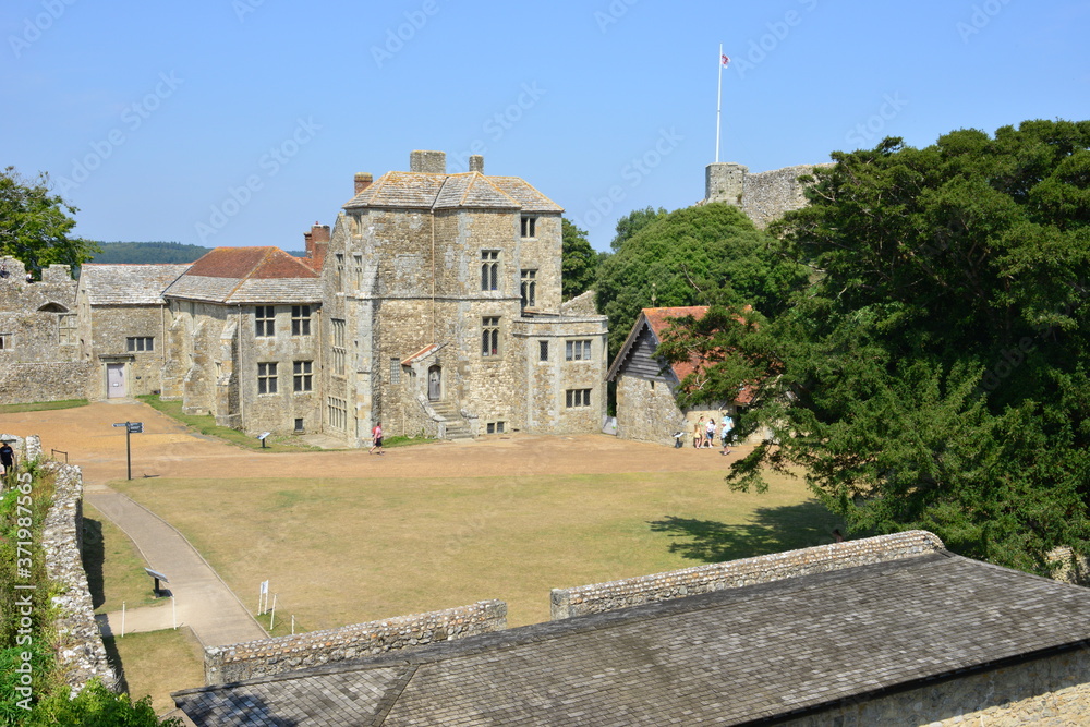 Fototapeta premium Inner courtyard of a castle in the Isle of Wight.