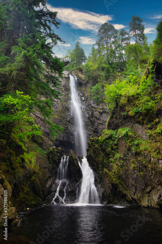 Plodda Falls  Tomich  near Glen Affric  in the Highlands of Scotland
