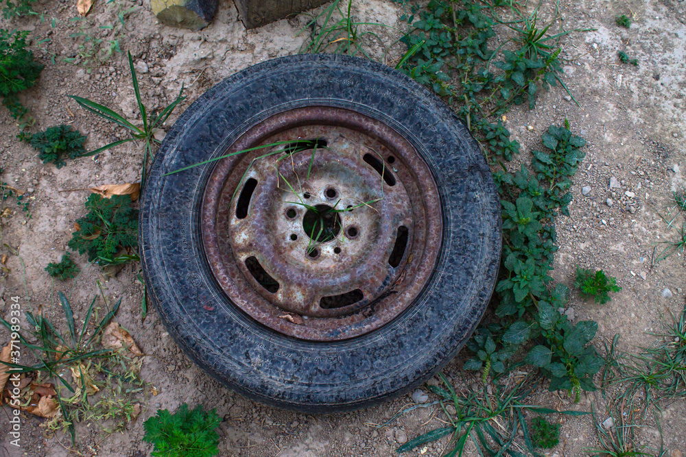 Old rusty wheel