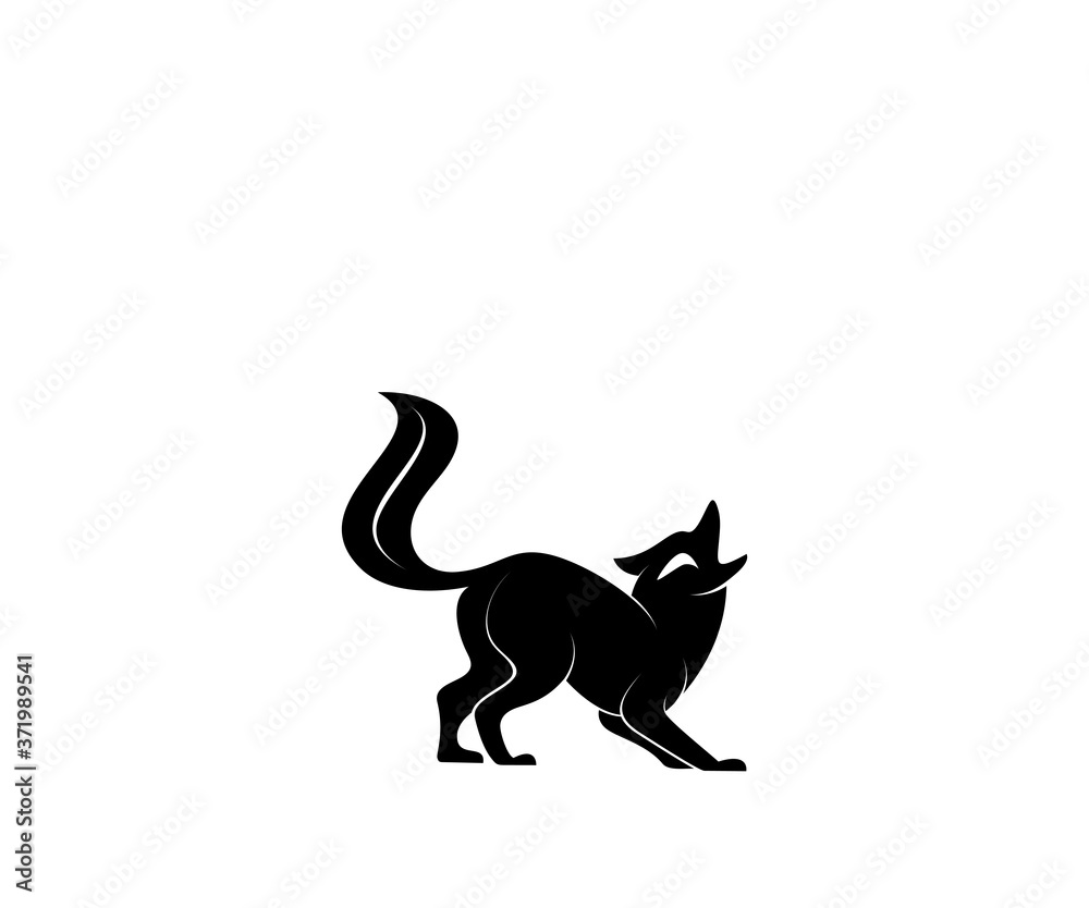 Fox animal icon logo design template