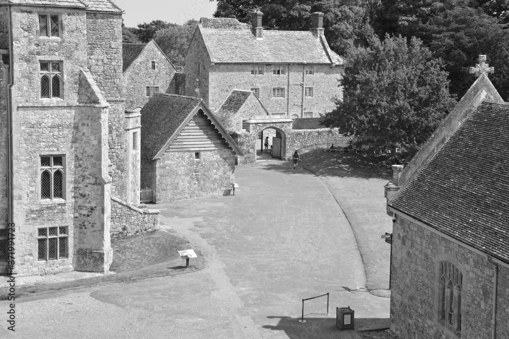 Inner courtyard of a castle in the Isle of Wight.