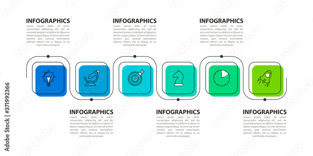 Infographic design template. Creative concept with 6 steps Infographic design template. Creative concept with 6 steps