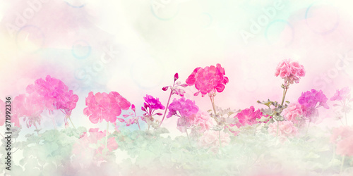 Spring floral composition made with colorful flowers on light pastel background.