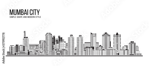 Cityscape Building Abstract Simple shape and modern style art Vector design - Mumbai city (Worli)