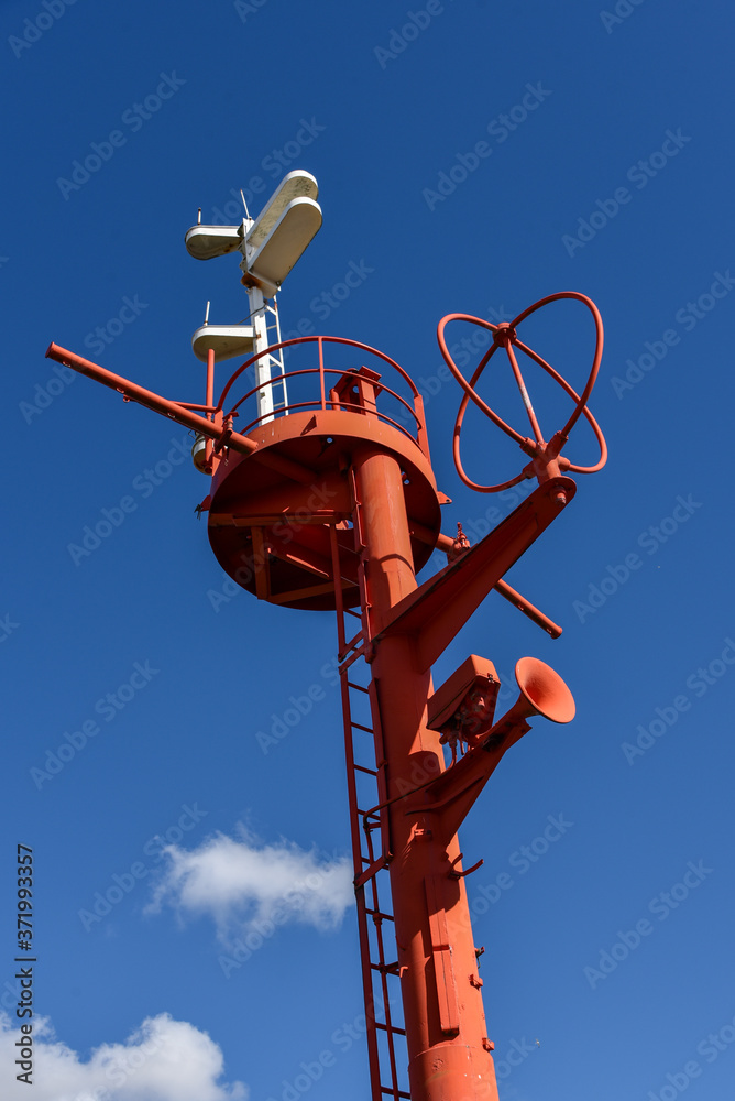 starboard beacon in the port of Den Helder, the Netherlands. starboard beacon in the port of Den Helder, the Netherlands.