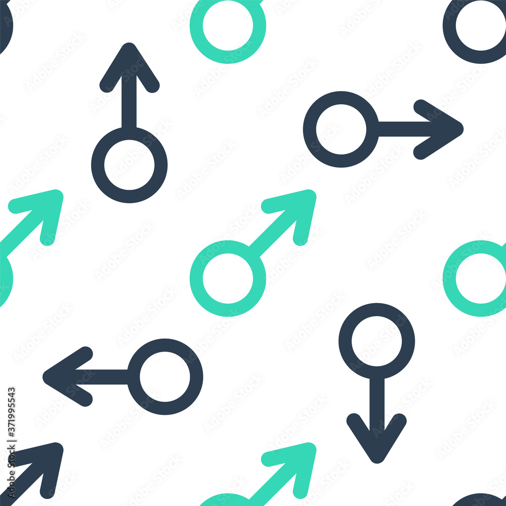 Green Male gender symbol icon isolated seamless pattern on white background. Vector. Green Male gender symbol icon isolated seamless pattern on white background. Vector.