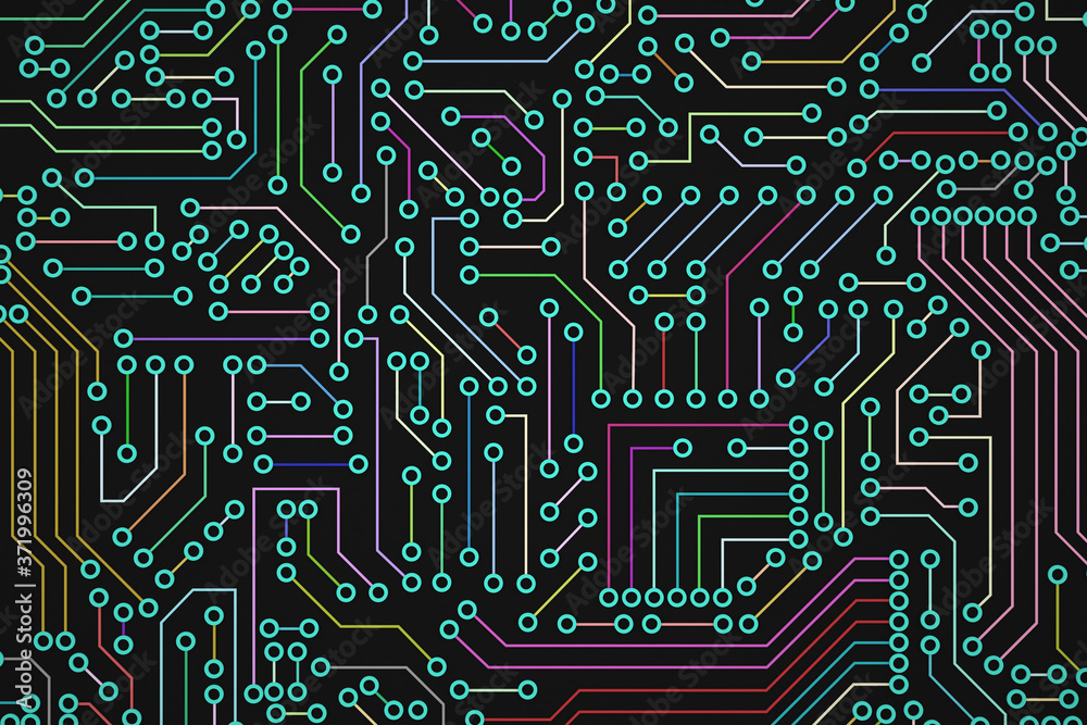 Abstract circuit board futuristic technology processing background. Microchip digital illustration. Abstract circuit board futuristic technology processing background. Microchip digital illustration.
