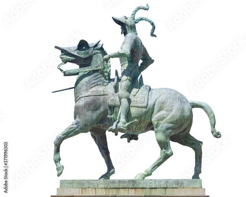 Equestrian statue of Francisco Pizarro at Plaza Mayor of Trujillo, Spain
