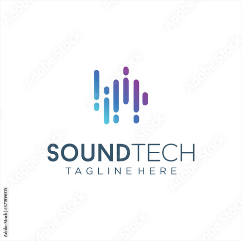 Sound Wave Logo Design Vector Stock. Pulse music player. Audio colorful wave logo Design Template. equalizer Logo element .Audio Technology Logo Icon