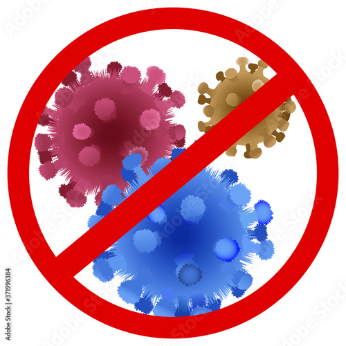 Stop coronavirus concept on white background. Vector illustration