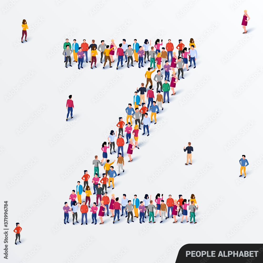 Large group of people in letter Z form. Human alphabet. Large group of people in letter Z form. Human alphabet.